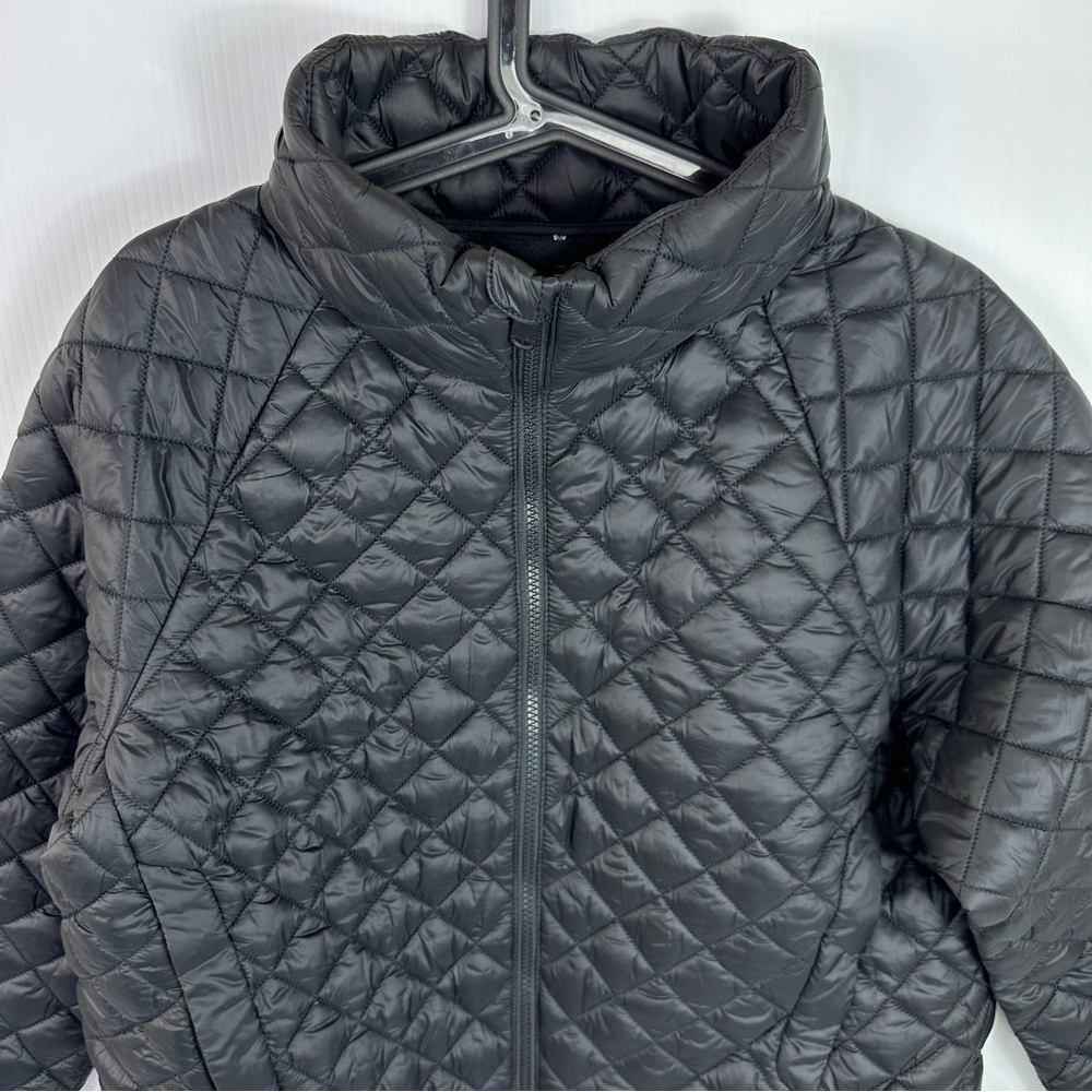Athleta Whisper Featherless Coat Jacket Womens MP Black Quilted Parka Zip Up - Picture 7 of 17